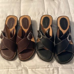 Born Women Wedge Sandals in Brown and Black